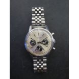 A Vintage Stainless Steel Breitling Gents Chronograph wristwatch, manual wind, numbered to case,