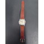 A vintage Longines stainless steel manual wind gents wristwatch - Width 37mm including button -