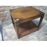 A mahogany low side table with brass fittings - Height 56cm x 66cm x 53cm