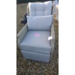 A Bramblecrest Oakridge all weather wicker swivel and reclining chair - oatmeal coloured weave