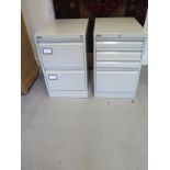 Two Silverline metal filing cabinets - Height 73cm x 62cm x 46cm