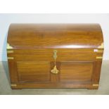 A modern dome top camphor wood chest with an internal tray - Height 63cm x 91cm x 51cm