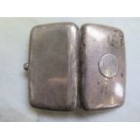 A small silver cigarette case - 8cm x 5cm - approx weight 1.5 troy oz