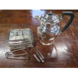 A hallmarked silver lidded pot - approx weight 18.4 troy oz - hallmarked Sheffield 1925/26 - a