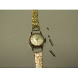 A Fauve Leuba ladies gold plated wrist watch on 18ct bracelet, manual wind, approx 18mm wide