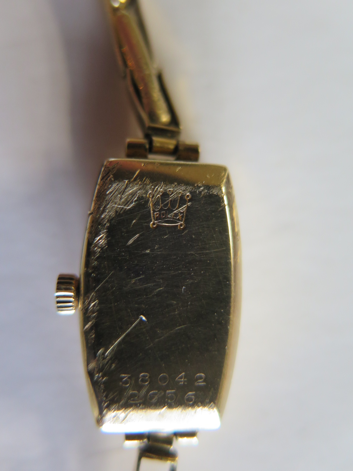 A ladies 9ct gold Rolex cocktail watch with broken 9ct gold bracelet - case fully stamped and - Image 3 of 3