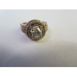 A 14ct yellow gold diamond ring with matching wedding ring - size J/K -approx total weight 8 grams