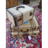 A set of three Vintage American suitcases by Durabilt Luggage Seattle, all with some usage but