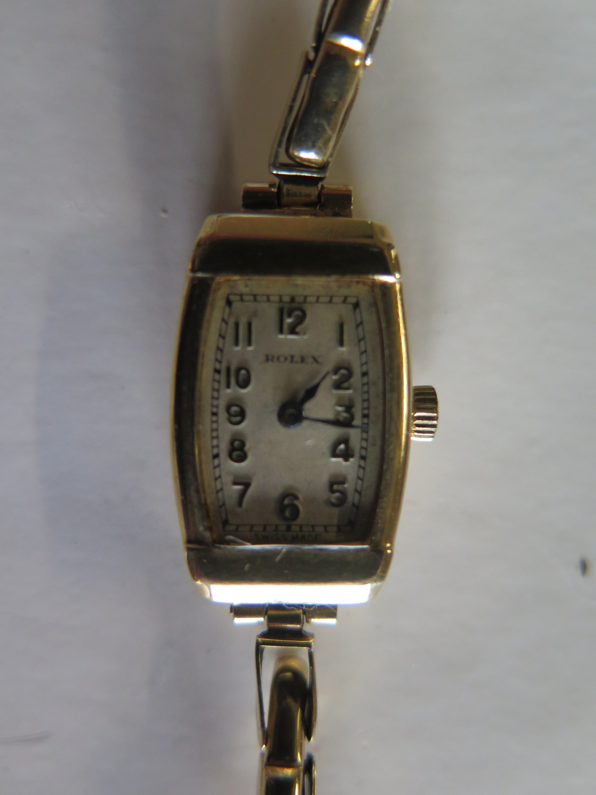 A ladies 9ct gold Rolex cocktail watch with broken 9ct gold bracelet - case fully stamped and - Image 2 of 3