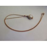 A 9ct rose gold opal and diamond pendant on 9ct rose gold chain -approx 5.2 grams - chain 45cm