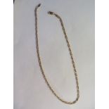 A 9ct yellow gold necklace , 51cm long - approx 14.2 grams - generally good, no damage