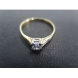 An 18ct yellow gold solitaire ring size R - approx weight 2.3 grams - total diamond weight approx