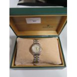A ladies stainless steel and yellow gold Rolex Oyster perpetual Datejust with diamond bezel and