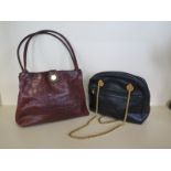 A Mulberry faux crocodile brown leather ladies handbag - 34v wide x 25cm tall and an Escada black