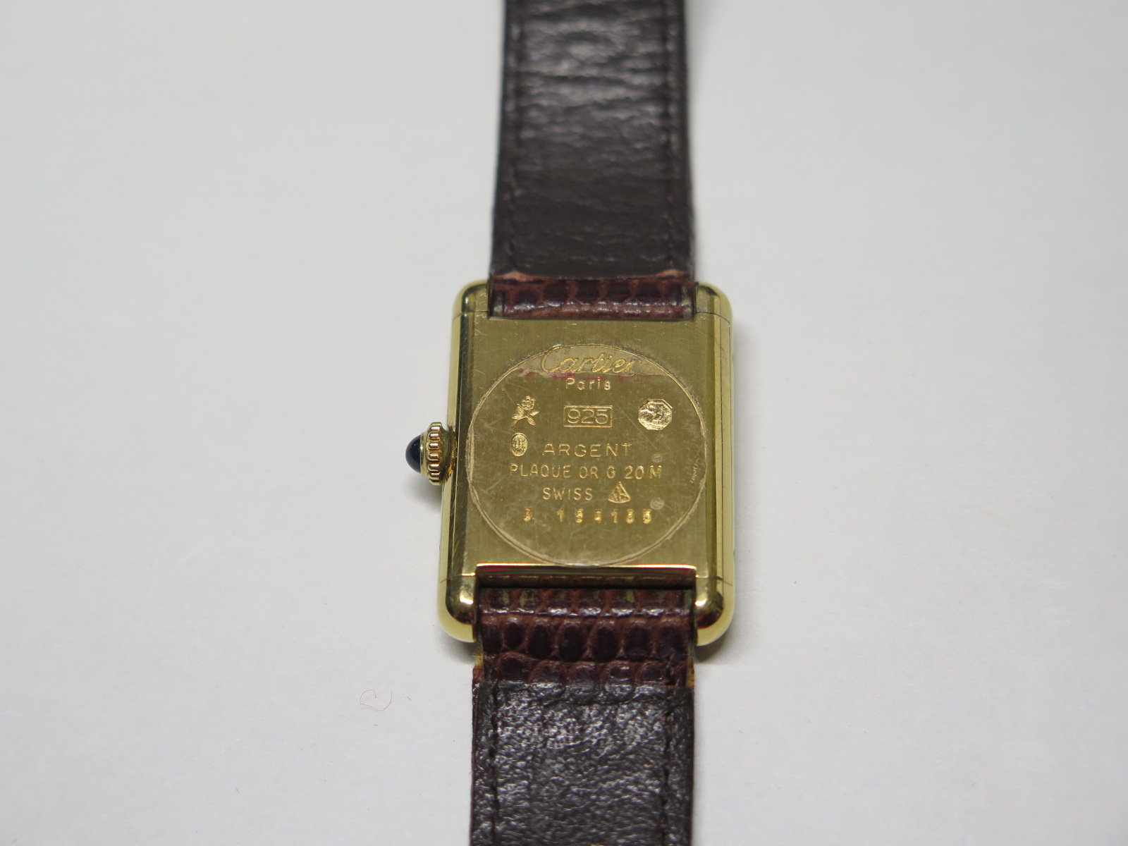 A Cartier silver gilt mechanical wind ladies wrist watch - 23mm wide including button, No 3 194385 - - Image 2 of 6
