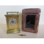 A good quality 19th Century French brass carriage clock by E Maurice & Co, striking on a gong with