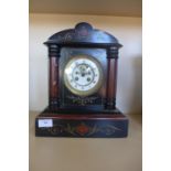 A good quality 19th Century marble mantle clock, eight day movement with an open escapement,