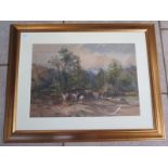 Charles Brooke Branwhite watercolour - Wickham Bridge, Stapleton nr Bristol - in gilt frame 70cm x