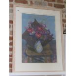 A Peacock print makers still life print, signed RW (Bob) Batchelor, entitled 'Fairfield Flowers'