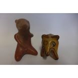 Two Pre-Columbian or later animal figures, largest 12cm tall