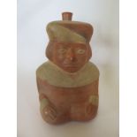 A Pre-Columbian or later style figural vessel, 20cm tall, good condition