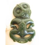 A modern New Zealand green stone carved Tiki