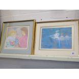 A Pair of pastels on paper - Dorothy Lee Roberts - 8 x 11.3 inches and 9 x 10 inches Good condition,