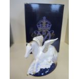 A Crown derby Goviers Mystical Pegasus, signed by Louise Adams with box and certificate