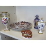 A mixed group of 5 china items , inc Imari , Coalport , Derby