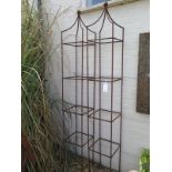 A pair of hand forged wrought iron square garden obelisks with ball finials - 230xcm H x 32cm Square