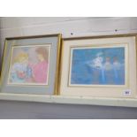 A Pair of pastels on paper - Dorothy Lee Roberts - 8 x 11.3 inches and 9 x 10 inches Good condition,