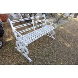 A Coalbrooke Italian style park bench with later metal slats