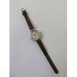 A WWI Favre-Leuba and Co Zenith silver cased wrist watch, 32mm wide including button, in clean