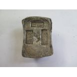 A Chinese white metal trade token, 6x4 cm