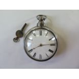 A silver pair cased pocket watch by W Scales of Kendal, with a verge escapement and fussee movement,