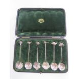 Six silver spoons by Liberty and Co, with animal, bird, insect and fish finials, London 1896-97,