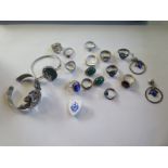 A collection of silver and other jewellery