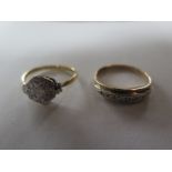 Two ladies rings, an 18ct gold and platinum ring inset with five small diamonds, weight approx 2.