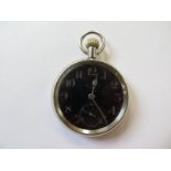 A 30 hour non luminous Mark V Military pocket watch, idal numbered BE865, 50mm wide, in running