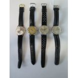 Four good swiss made manual wind gents watches by Rodania, Accurist, Roamer and Alpha. The Alpha