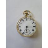 An 18ct yellow gold enamel ladies pocket watch, 30mm diameter, minor usage, clean running order,