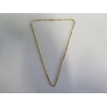 A Chinese necklace with marks possibly for 14ct gold, approximately 40cm long, approximately 9.5g