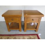 A pair of new kettle oak side tables - 50cm - 60cm