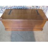 A 19th century style oak blanket box made by a local craftsman to a high standard 45 cm tall and