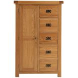 A new childs wardrobe with five drawers to one side and shelves tot he other - 140cm x 90cm