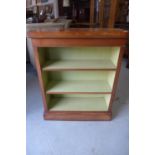 A walnut bookcase with two adjustable shelves made by a local craftsman to a high standard 95 cm
