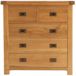 A new oak two over three chest of drawers with 100cm W x 102cm H - scratches to front