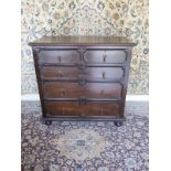 A Circa 1920's oak Charles II style chest of drawers - 107cm tall x 106cm x 49cm - in good clean