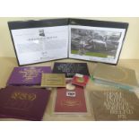 A limited edition silver £5 coin, signed first day cover set of the Flying Scotsman and other coins