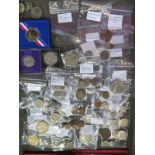 A collection of World coinage, mostly UK and American and a 1837-1897 token